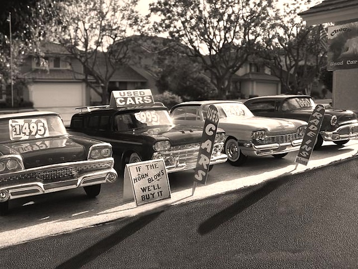 Image result for used car lot 1950s